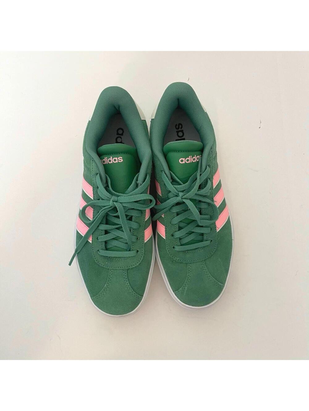 Adidas VL Court Bold Women's Platform Sneakers - Green/Pink - Size 8 - Picture 4 of 8